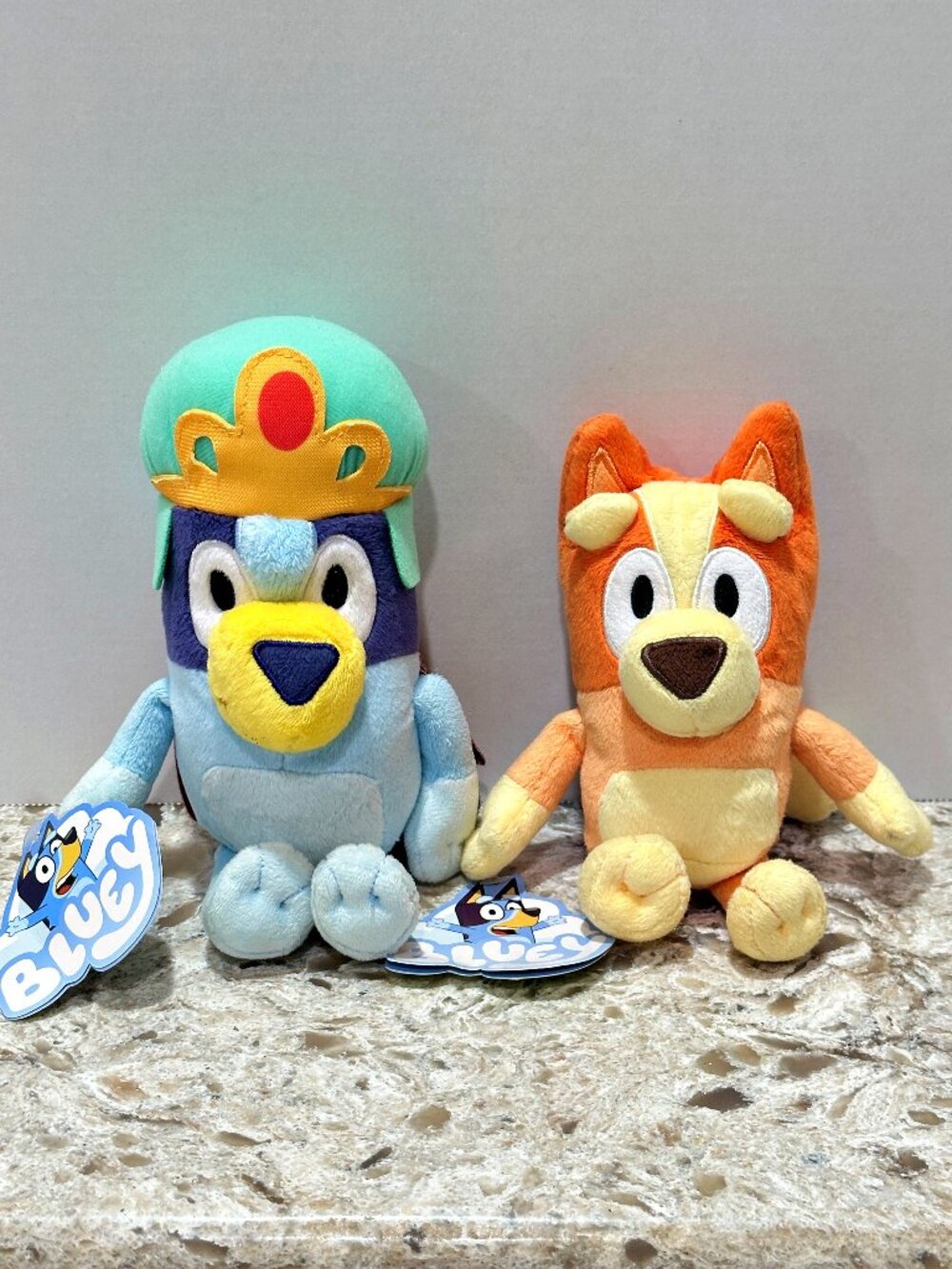 Bluey and Friends Plush Lot 2 Toys Princess Bluey 8" and Bingo 7" Stuffed NWT